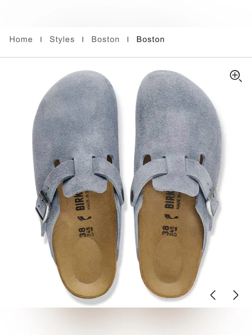 Birkenstock Boston Clogs in Elemental Blue suede Great condition!
